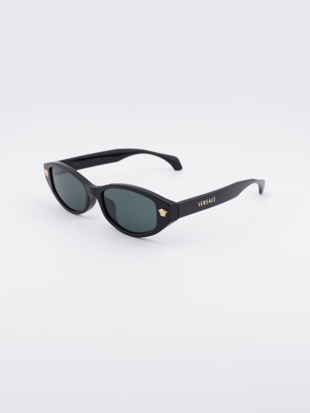 Versace VE4512D GB1/87 Sunglasses Black Oval Frame, Grey Lenses